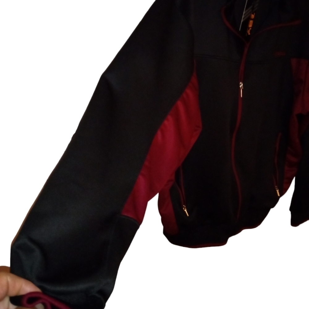 TBY: Travelling With You Black/Maroon Sport Zip Pocketed Performance Jacket XL - Picture 2 of 11